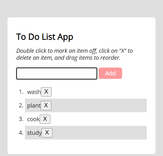 screen-shot of ToDo List app